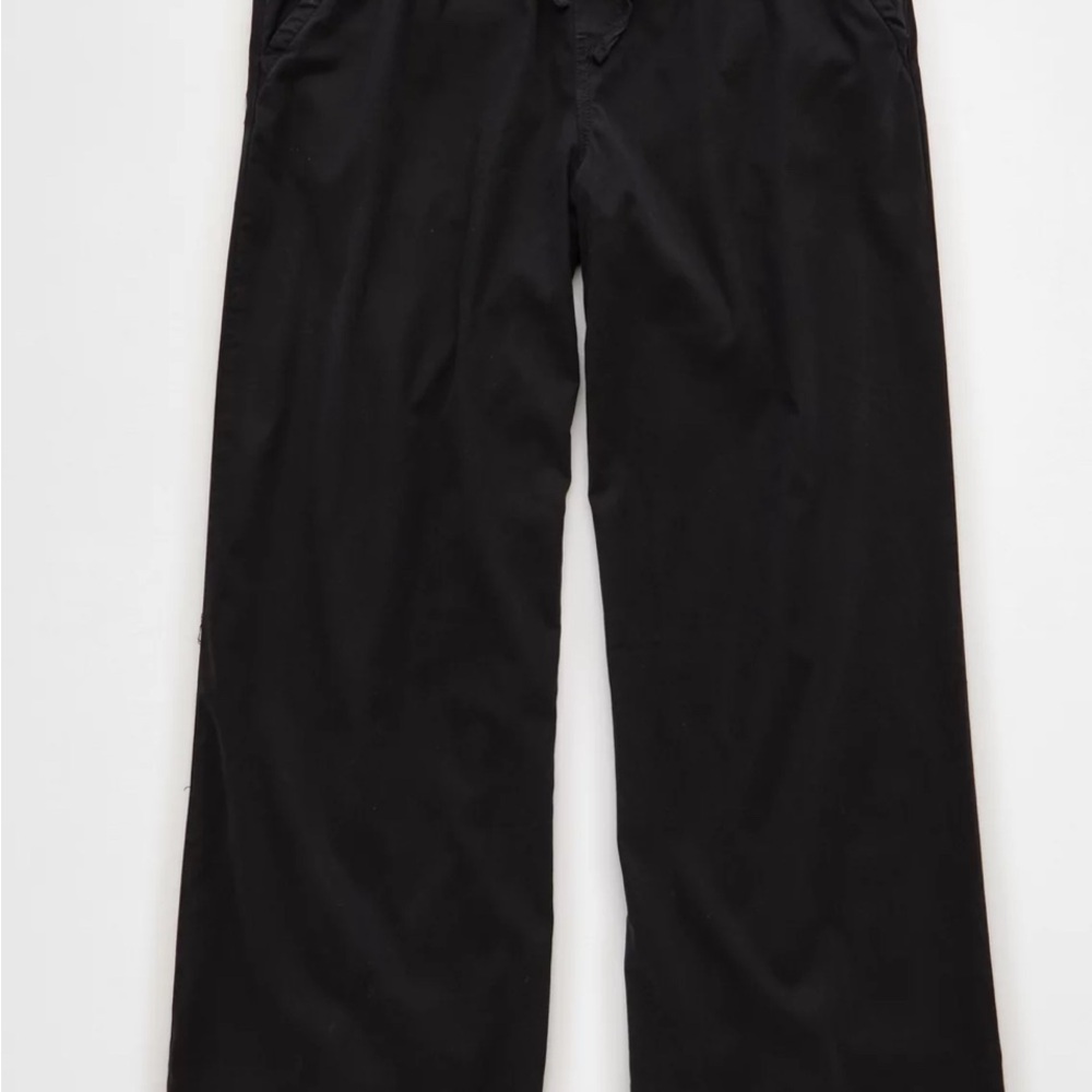 American Eagle Pull On Black Wide-Leg Pants